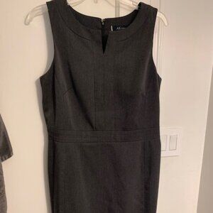 AK Ann Klein Dress, Size 10, Dark Gray, boatneck